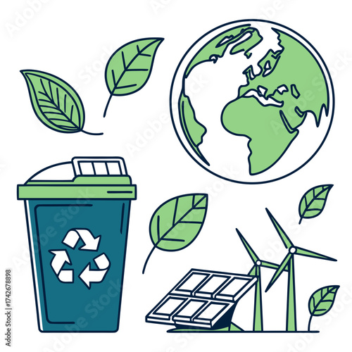 ecology concept with recycling symbol