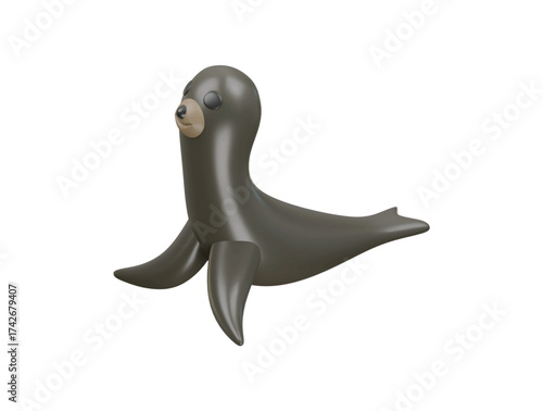 sea lion icon 3d illustration render