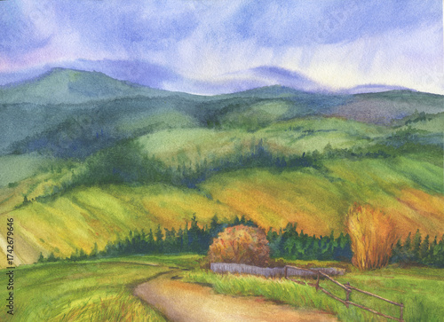 Obraz na plátně Panoramic view, rural landscape