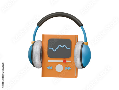 audio book icon 3d illustration render