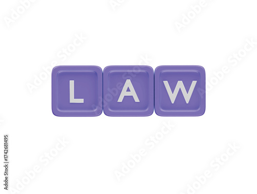 law block icon 3d illustration render