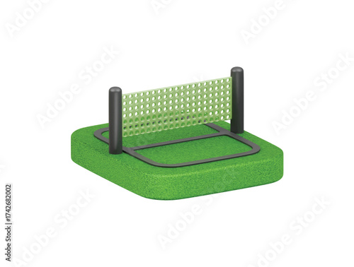 badminton field icon 3d illustration render