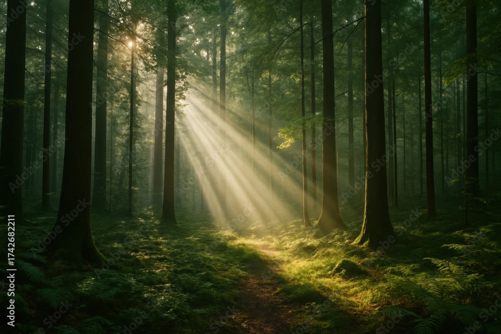 Obraz premium Latvia, Kandava, 2025-08-23, Latvijas kauss A Serene Forest Awakens