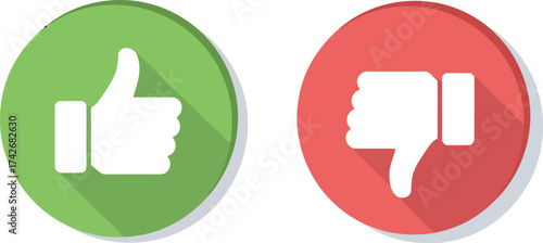Thumbs up and thumbs down. Vector icon