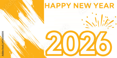 Wallpaper Mural grunge background happy new year 2026 white yellow Torontodigital.ca