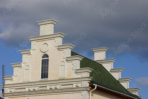 church steeple with blue sky