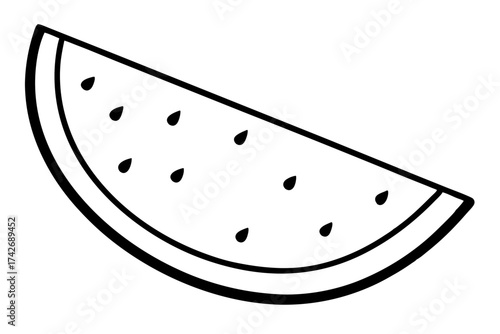 Watermelon Slice Doodle – Fun and Fresh Playful Line Art