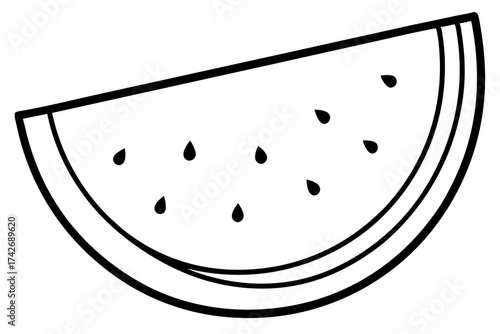 Watermelon Slice Doodle – Fun and Fresh Playful Line Art