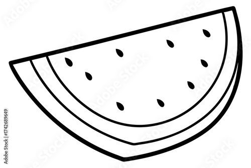 Watermelon Slice Doodle – Fun and Fresh Playful Line Art