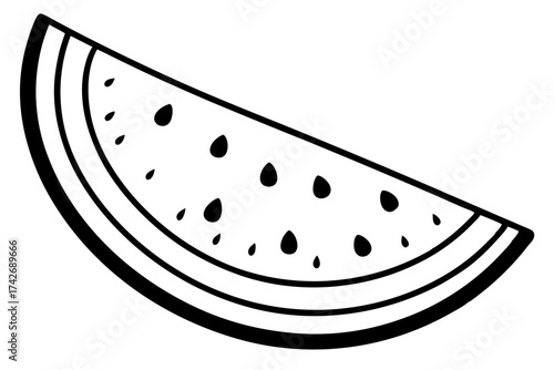 Watermelon Slice Doodle – Fun and Fresh Playful Line Art
