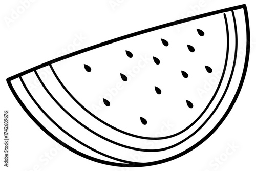 Watermelon Slice Doodle – Fun and Fresh Playful Line Art