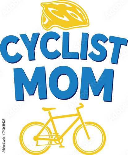 Cyclist Mom Illustration