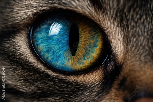 Latvia, Kandava, 2025-08-23, Latvijas kauss A Macro Perspective on a Cat's Gaze