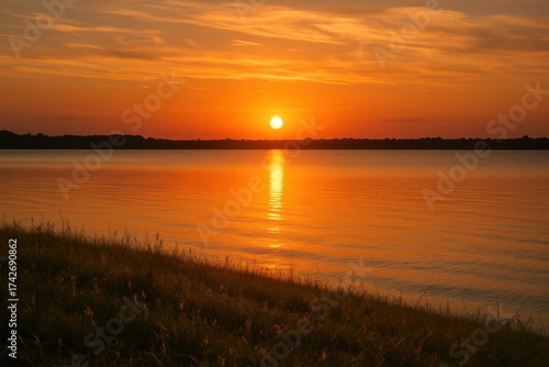 Latvia, Kandava, 2025-08-23, Latvijas kauss A Sunset Over a Serene Lake