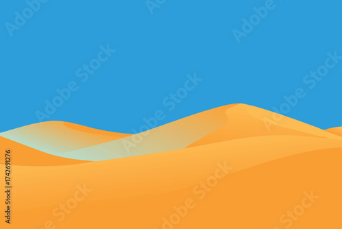 Quiet 3d desert scene in late summer afternoon light