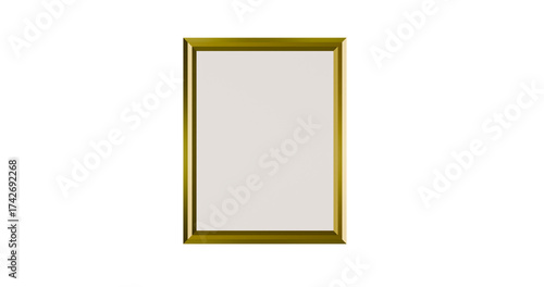 Gold frame with white middle part on a transparent background