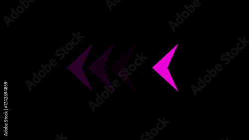 Left swipe directional pink arrow loop animation. arrows sign right to left animation concept