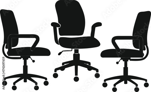black office chair isolated