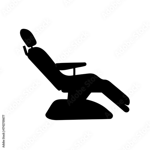 Black silhouette of a dentist chair on a white background image