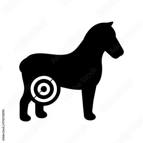 Equine Target Silhouette Symbolizing Precision in Strategy and Vulnerable Points