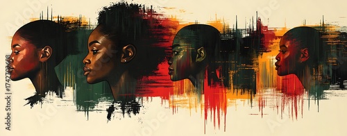 Vector illustration of a curly African American woman. .