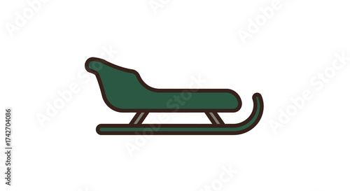 Minimalistic sled icon for winter activities and holiday design
