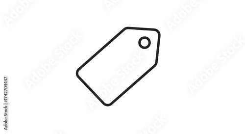 Simple outline price tag icon in minimalistic style perfect for retail and e-…