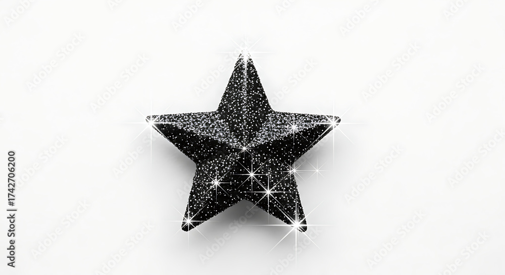 Obraz premium silver star isolated on white