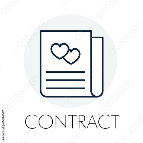  Love Agreement Outline - Bridal Vows - Official Paper - Outline Vector - Relationship Terms
