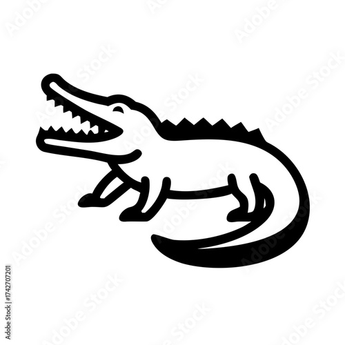 Crocodile Animal Silhouette - Reptile Mascot