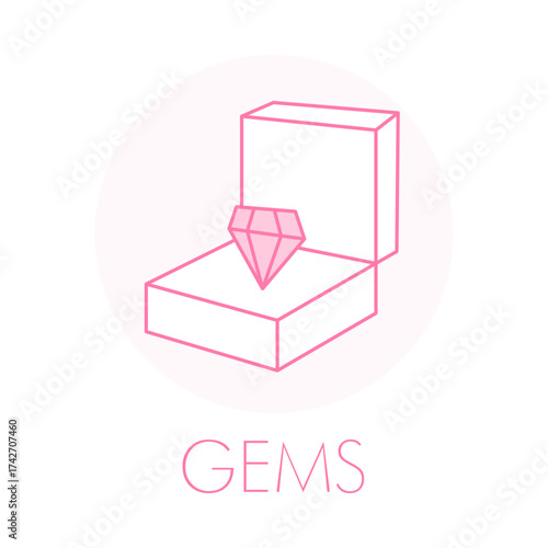 Wedding Ring Icon - Diamond Engagement - Jewelry Box - Precious Gem - Anniversary Bling