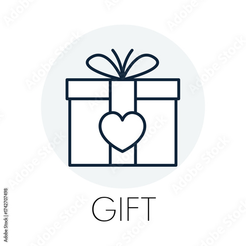 Gift Box Outline - Bridal Shower - Birthday Present - Outline Vector - Celebration Token