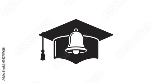 Graduation cap with bell symbolizing education and achievement