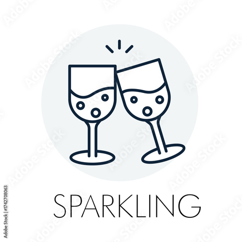  Cheers Glasses Outline - Bridal Moment - Party Beverage - Outline Vector - Romantic Drink