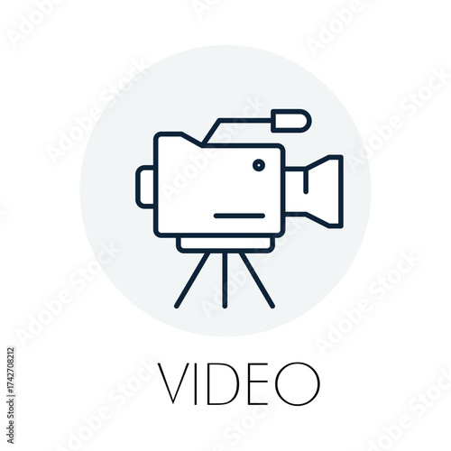 Film Camera Outline - Bridal Moment - Digital Record - Outline Vector - Celebration Movie