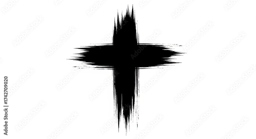 Fototapeta premium Abstract Grunge Black Cross Symbol Texture Design
