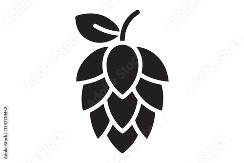 Hop icon vector. Hops icon in thin line, flat, and color style with editable stroke. Vector Black silhouettes. with white background