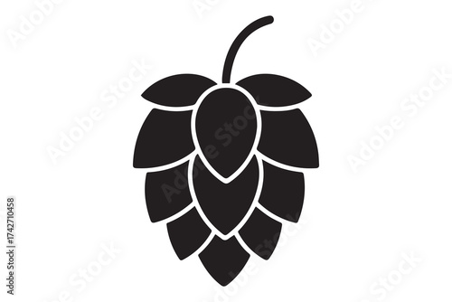 Hop icon vector. Hops icon in thin line, flat, and color style with editable stroke. Vector Black silhouettes. with white background