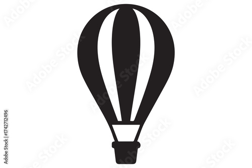 hot air balloon icon vector sign symbol. Vector Black silhouettes. with white background