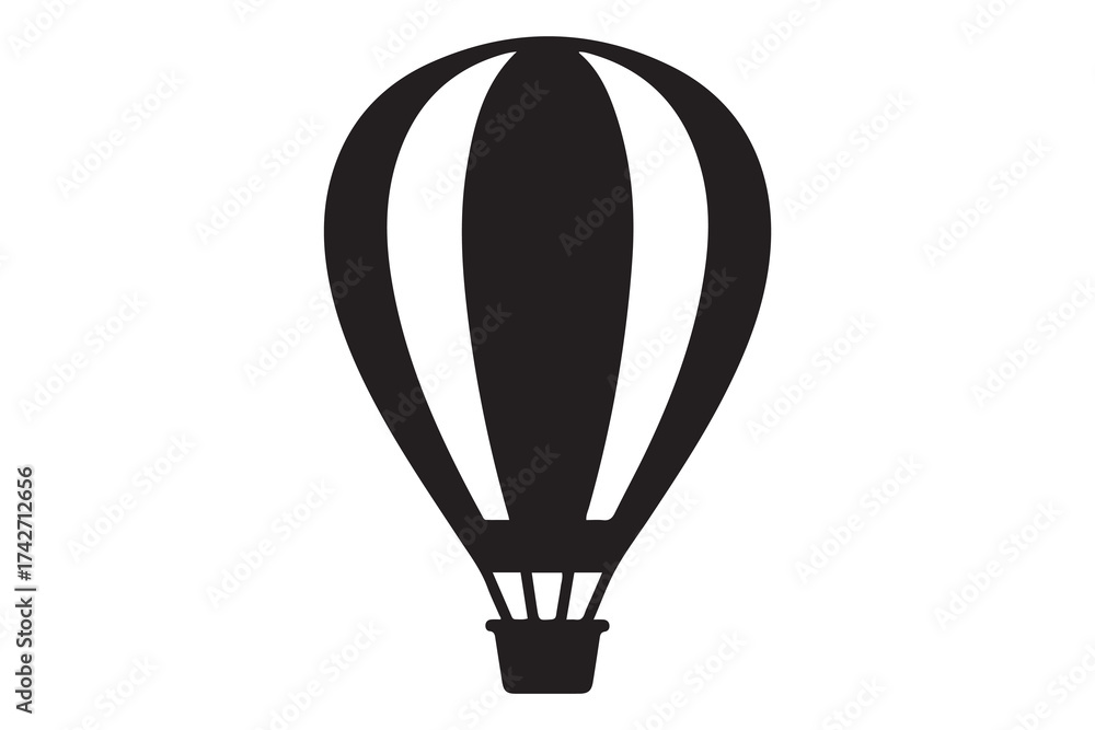 Obraz premium hot air balloon icon vector sign symbol. Vector Black silhouettes. with white background