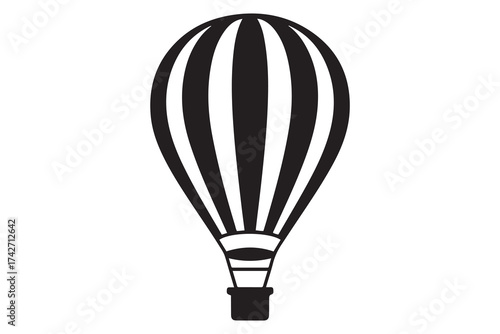 hot air balloon icon vector sign symbol. Vector Black silhouettes. with white background
