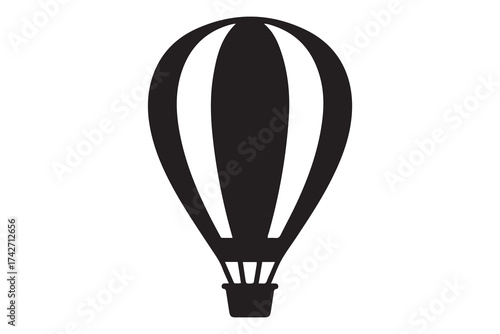 hot air balloon icon vector sign symbol. Vector Black silhouettes. with white background