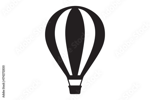 hot air balloon icon vector sign symbol. Vector Black silhouettes. with white background