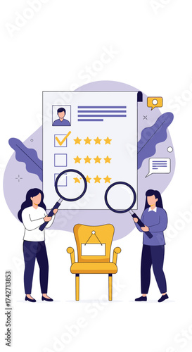 Assessing candidate qualifications for a suitable job position.