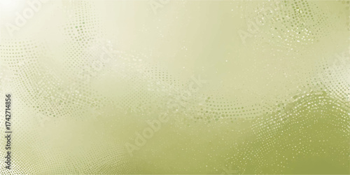 A vintage green grunge texture of old wallpaper with a dirty paint pattern on a canvas backdrop provides an aged, light brown design