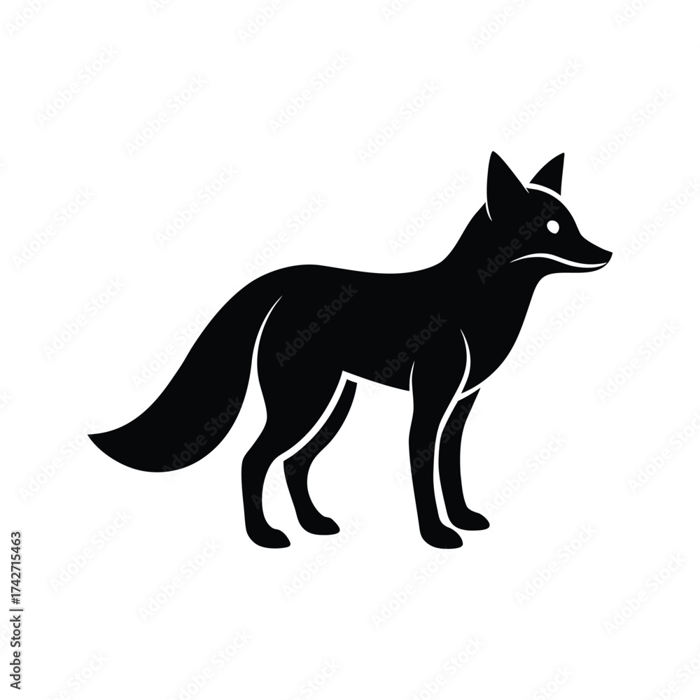 Obraz premium Fox Silhouette Animal Icon On White Background