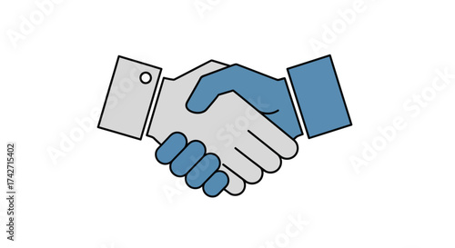 Vector illustration of a business handshake symbolizing a successful agreement, partnership, and collaboration