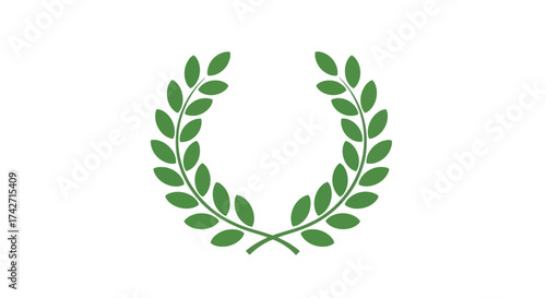 Laurel wreath icon symbolizing victory, achievement, and honor, on a clean white background