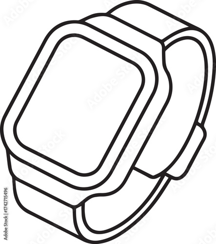 smartwatch outline vector illustration line art