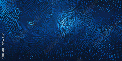 Abstract blue binary code technology tunnel pattern illustration